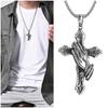 Mens Stainless Steel Jesus Christ Face Crucifix Cross Pendant Necklace Fashionable And Religious
