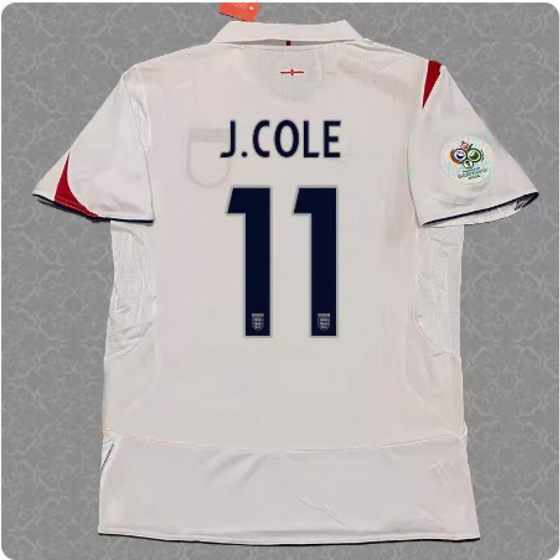 2006 England jersey home No. 7 Beckham long-sleeved football jersey retro 06 World Cup 4 Gerrard