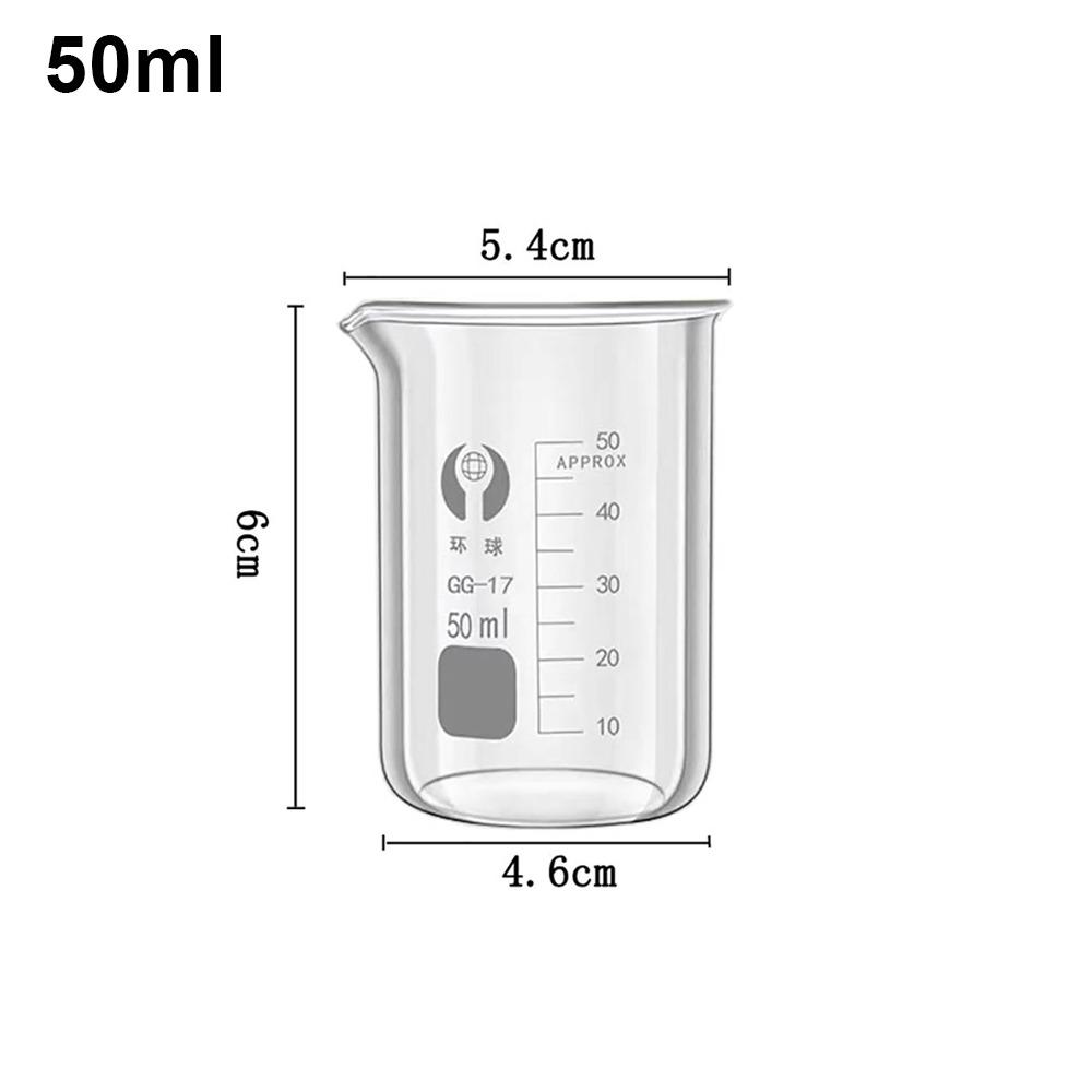 

1 шт. Прозора мірна склянка лабораторна з мірною шкалою Кухонна для випічки Лабораторна 50ml