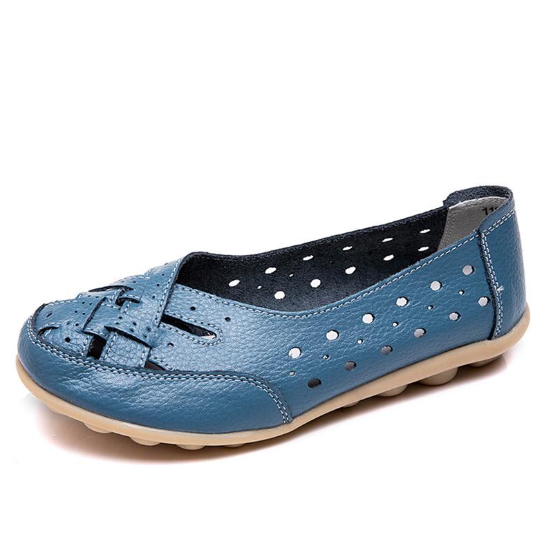 fashion Shoes For Women Genuine Leather Their Flat Shoes Women Loafers Slip On Flats Leather Shoes Female Comfortable Elegant Footwear