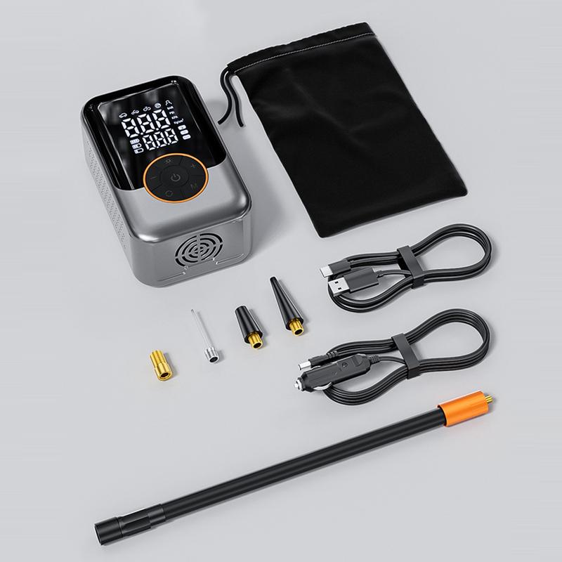 Electric Car Air Pump Portable Tire Inflator Wireless Air Injector LCD Display Air Compressor For Car Motorcycle Bike Tyre Ball