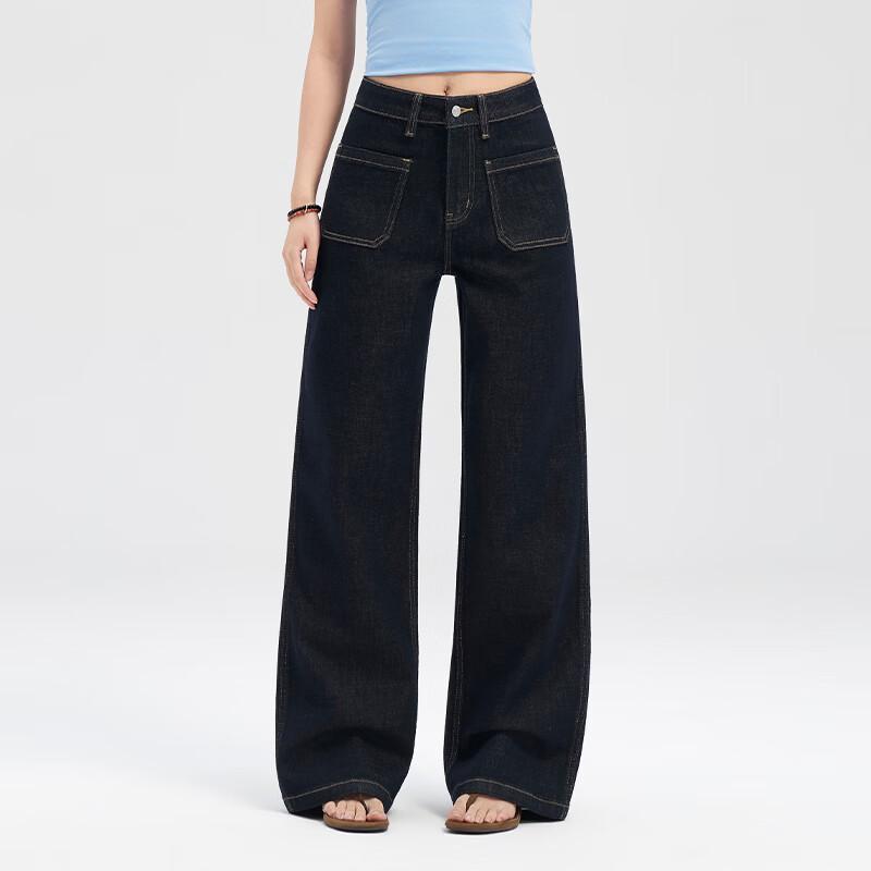 Fengxun Women s High-Waist Four-Way Stretch Wide-Leg Jeans FXKL9057 27
