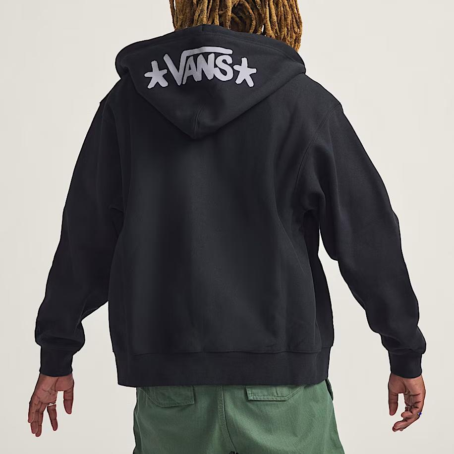 Vans X Atiba Collaboration Hooded Zip-Up Loose Long Sleeve Sweatshirt Unisex sweatshirt VN000Q77BLK