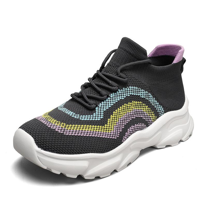 New breathable fly-woven couple shoes sports shoes female student running shoes