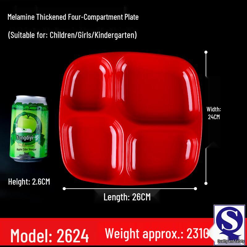 Rectangular Melamine Divided Meal Plate