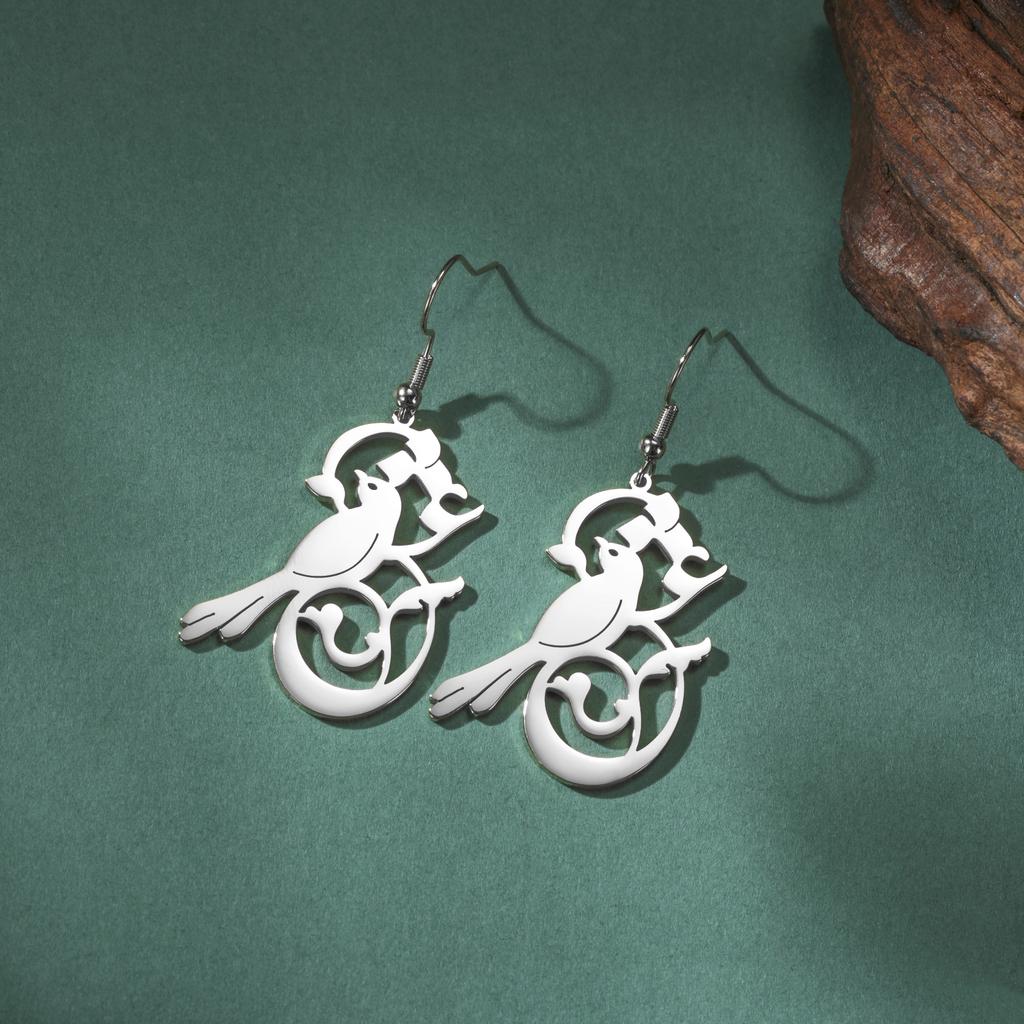 Teamer Vintage Filigran Ast Vogel Edelstahl Hängeohrringe Damen Goldfarbe Elegant Tier Schmuck Hochzeit Valentinstag Geschenk