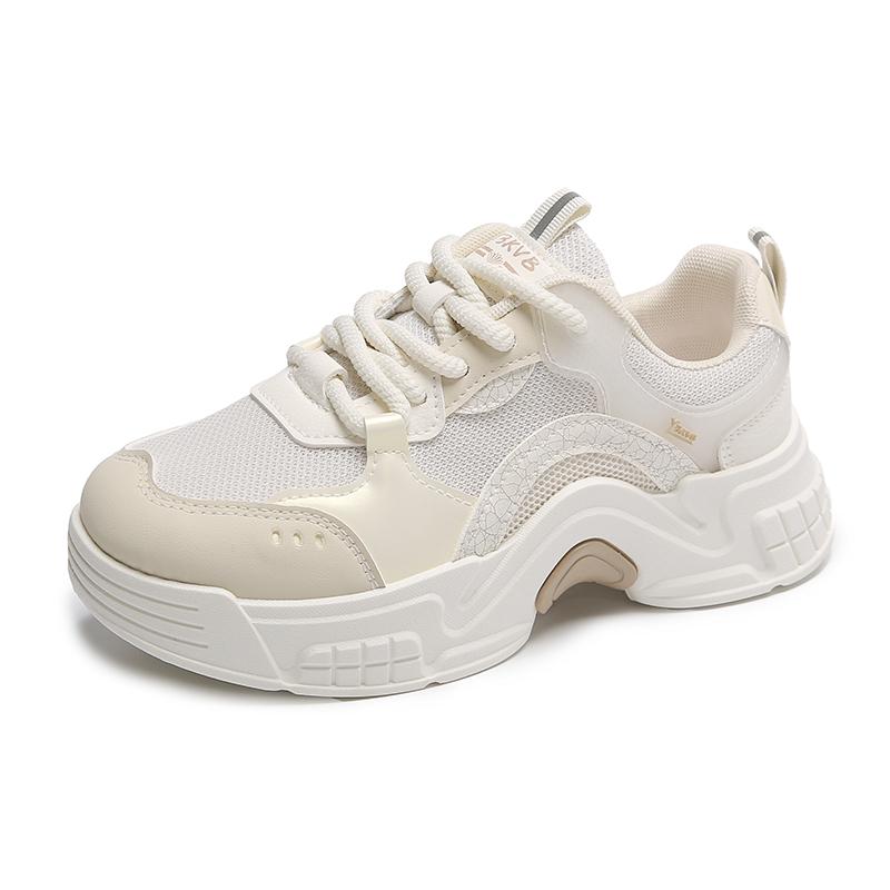 

Мода 2024 Новые модные женские кроссовки из вулканизированной кожи Модные новые массивные кроссовки на шнуровке Обувь для женщин Повседневная спортивная обувь 37 хаки