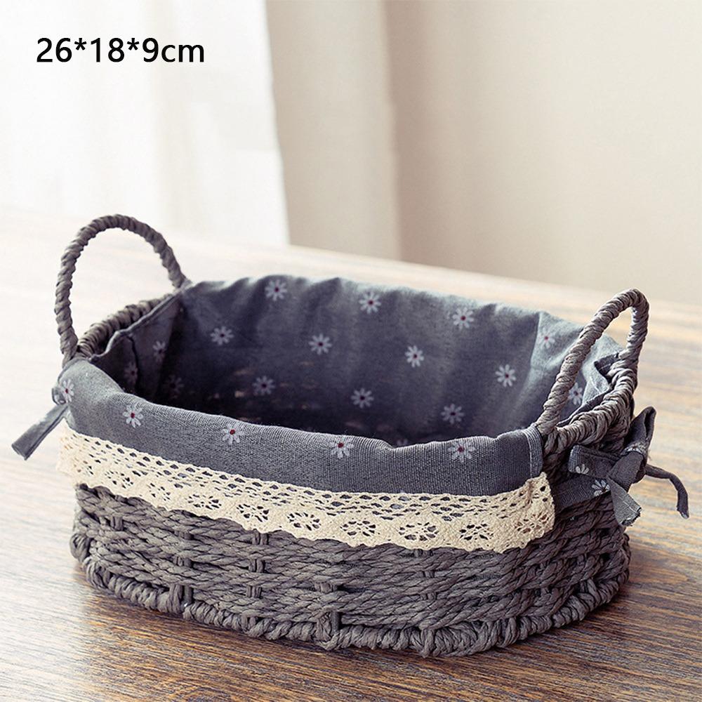 Imitation Rattan Rattan Storage Baskets Home Decoration Vegetable Fruit Hand-woven Baskets Multi-Purpose Toy Storage