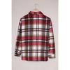 Women Vintage Plaid Long Sleeve Shirt Loose Color Collision Lapel Tops Jacket