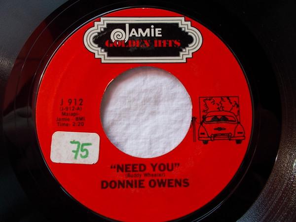 

7inch Record DONNIE OWENS MITCHELL TOROK Need You Caribbean J912 Jamie Golden Hi US Rock Used
