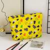 Girl Korean Style Large Capacity Cosmetic Bag Checkered Floral Cartoon Makeup Bags Women Clutch Bag Travel Cosmetic Organizer
