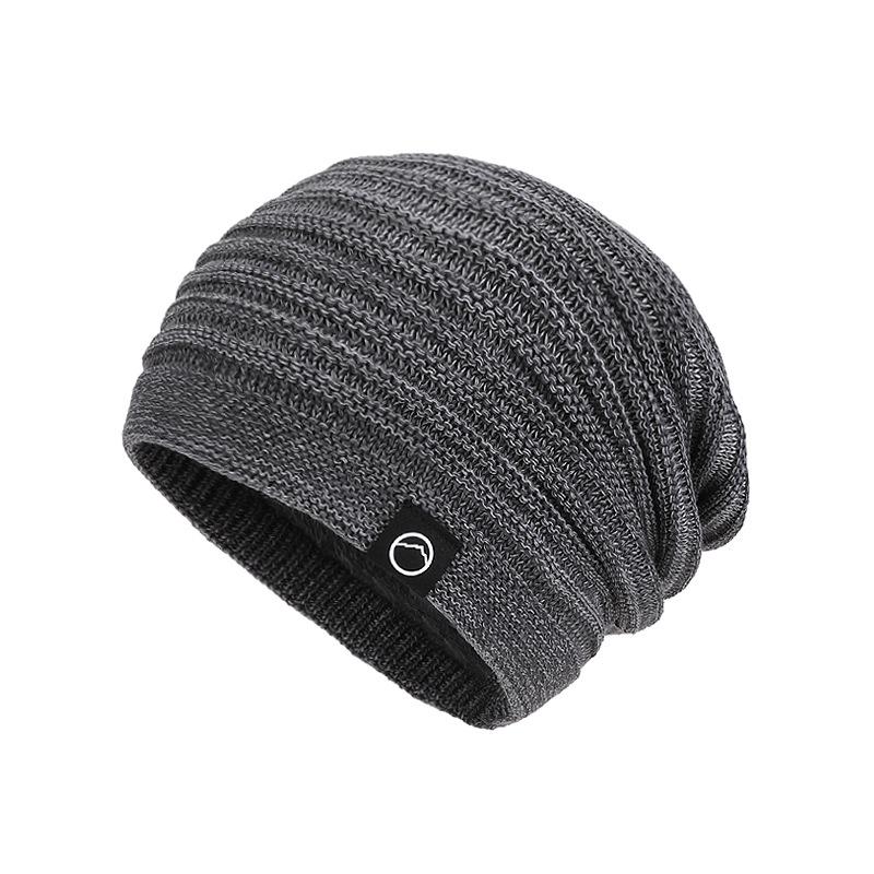 Winter velvet warm ear protection big head circumference versatile knitted hat women