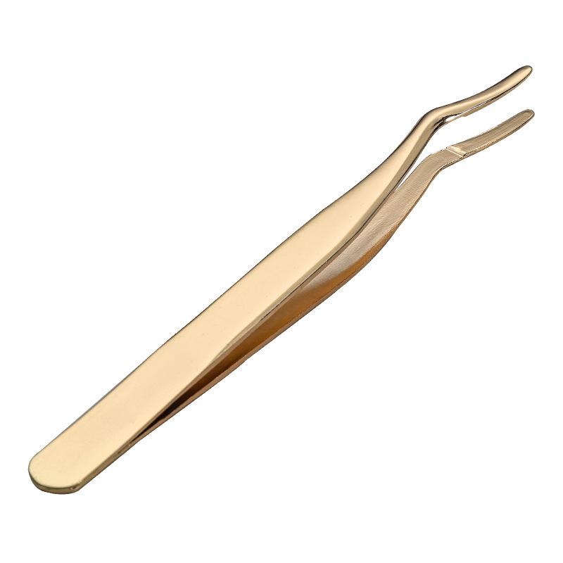 Stainless Steel Angled Eyebrow Tweezers: Multipurpose Makeup Tool for Eyelash Removal and Repair