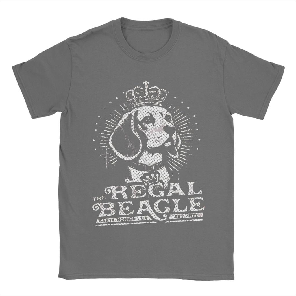 Freizeit The Regal Beagle T-Shirt für Herren Rundhals Reines Baumwoll-T-Shirt Kurzarm-T-Shirts Bedruckte Oberteile
