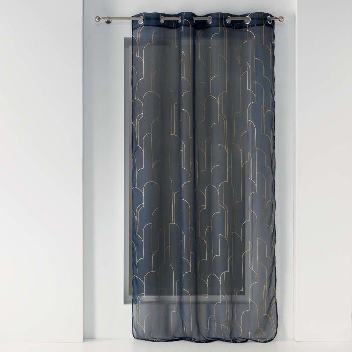 Rideau Voile Metallise Domea Bleu or