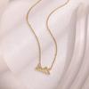 Stylish Mountain Necklace With Zircon For Women Gold Color Charm Elegant Nameplate Geometric Pendant Necklaces Wedding Jewelry