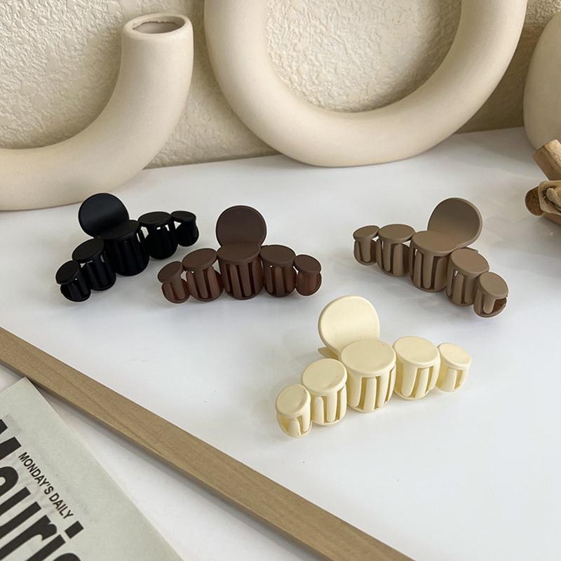 Popular Coffee Black Beige Hair Clip Frosted Large Hair Claw Crab Clips Acrylic Hairpins Geometric Shark Clip