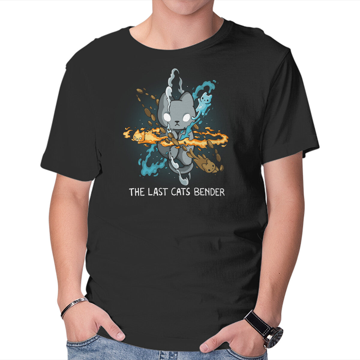 Unisex Crew Neck T-Shirt The Last Cat Bender Graphic Short Sleeve Casual Tee M