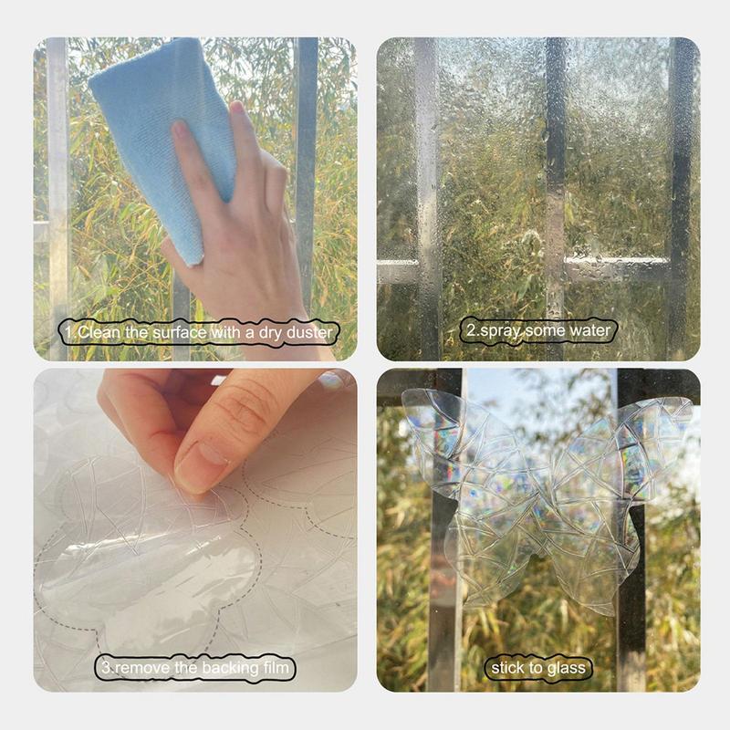 Sun Catcher Rainbow Prism Butterfly Static Glass Sticker Colorful Window Sticker PVC Anti-collision Crash Glass Home Decor