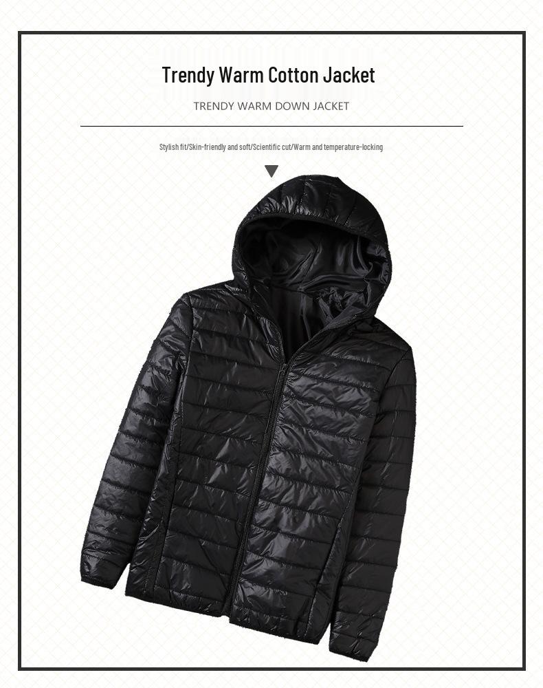 Herren Kapuzenjacke Minimalistisch Baumwolle - Trendige Kurze Einfarbige Lässige Oberbekleidung