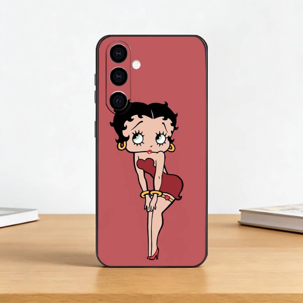 

Retro Cartoon B-Betty B-Boop Phone Case For Samsung Galaxy A73,A72,A71,A70,A53,A52,A51,Soft Silicone Black Cover Samsung a31