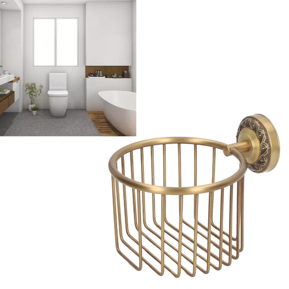 Copper Paper Towel Rack Brass Toilet Paper Holder Paper Holder Basket Bathroom Organization
