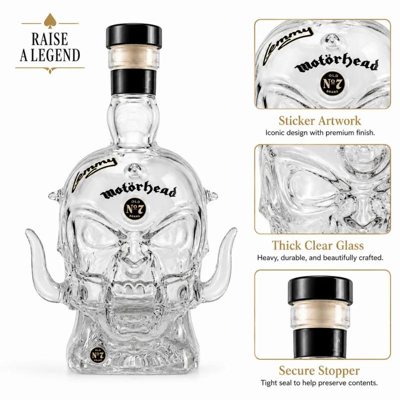 Bottiglia di Whiskey Teschio Vuoto Motorhead Articolo da Collezione Band Rock Caraffa di Vetro Decorazione Bar Casa Bottiglia per Conservare Liquori