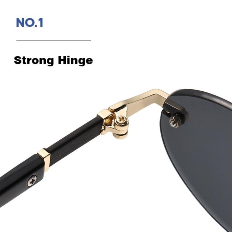 Personalized Oval Frame Sunglasses Women Men Retro Metal High-end Sun Glasses Luxuy Frameless Trimming Traveling UV400 Eyewear