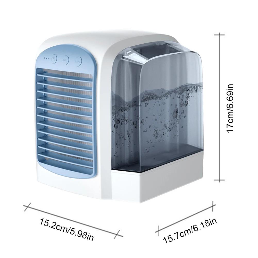 Summer New Water-Cooled Fan Personal Mini Air Cooler Humidifier Portable Air Chiller 3 Gear 380ml Tank for Bedroom Living Room