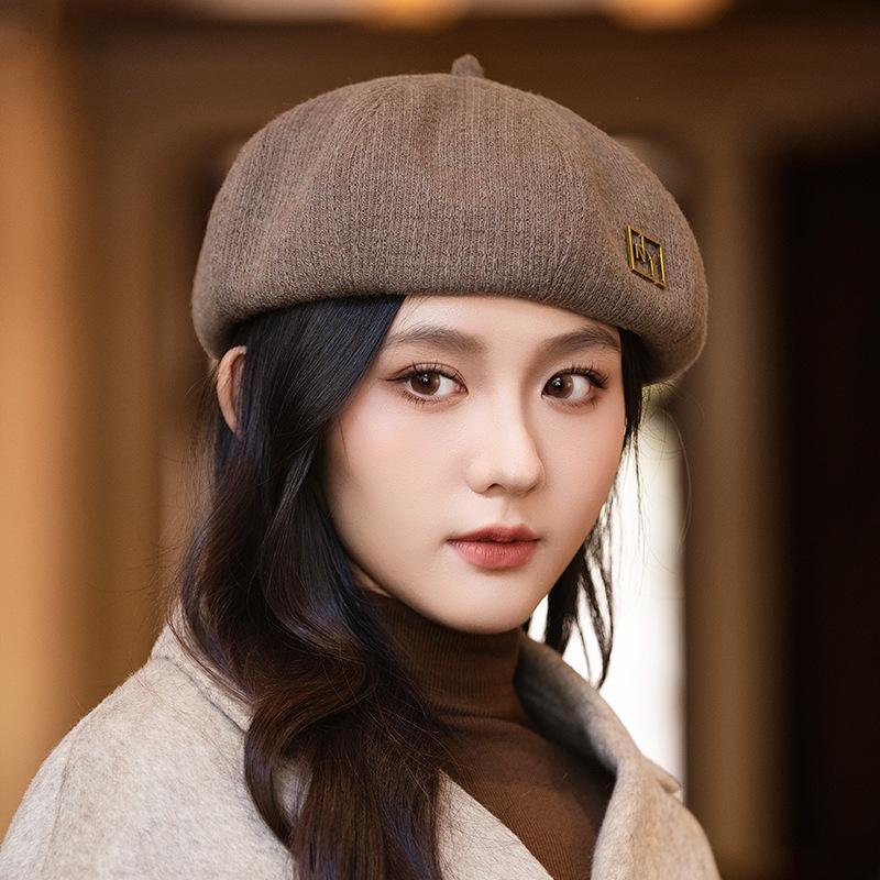 

Осенне-зимние шляпы Женский ретро британский клетчатый восьмиугольный берет One Size