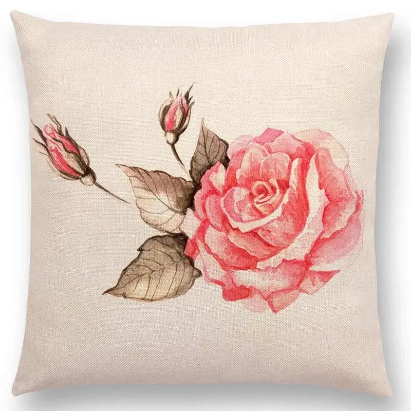 Lovely Birds Flowers Plants Sofa Pillow Case Hummingbird Rose Raspberries Lemon Dill Clove Almonds Cushion Cover