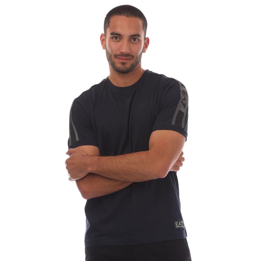 Emporio Armani Mens EA7 Logo Cotton Jersey T-Shirt