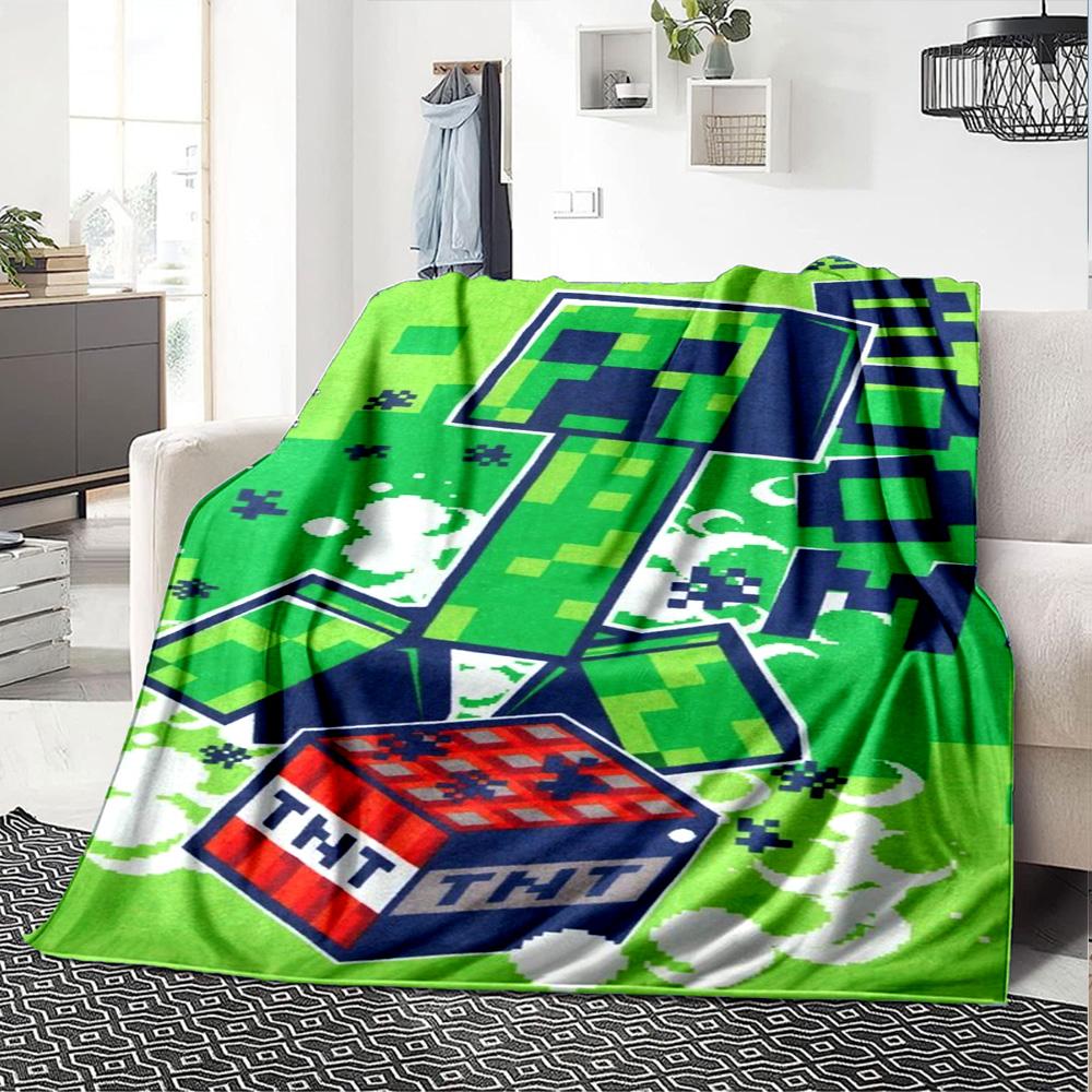 Minecraft Blanket Comfortable Suitable For Seaside Livingroom Office For All Occasions Playful Design Perfect Gift For Relatives And Friends