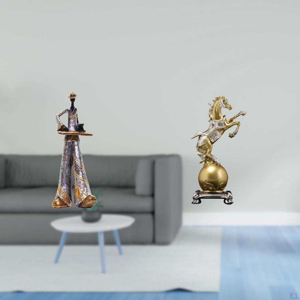 Resin Musician Horse Sculpture Figurine Bedroom Home Decor Party Table Centerpiece Desk Figure Art
