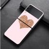For Samsung Galaxy Zflip Z Flip3 5g Flip Zflip3 Phone Case Black Cases Hard Pc Rose Pink Pattern Bling