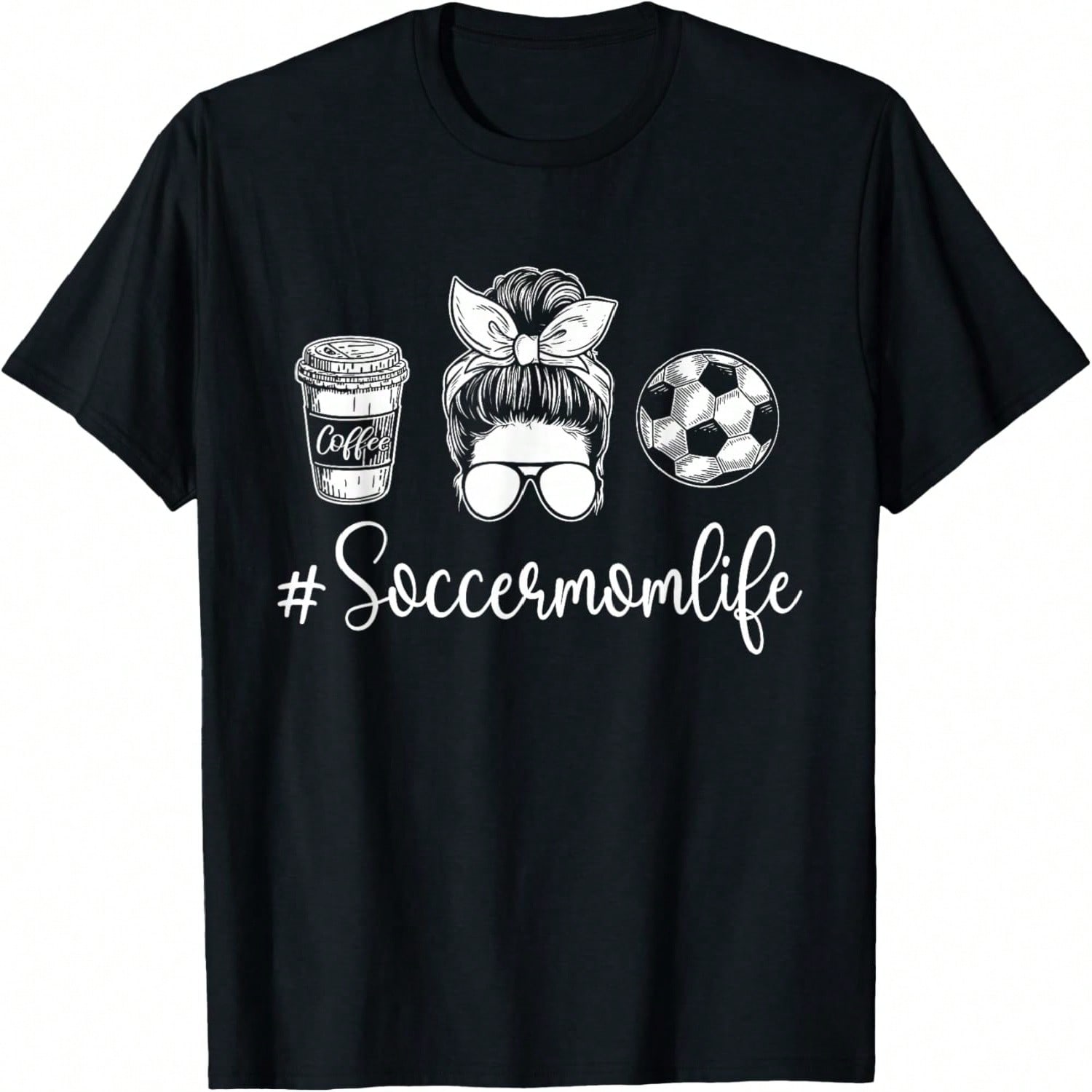 Soccer Mom Life - Soccer Lover Soccer Mom T-Shirt, Small, Black S