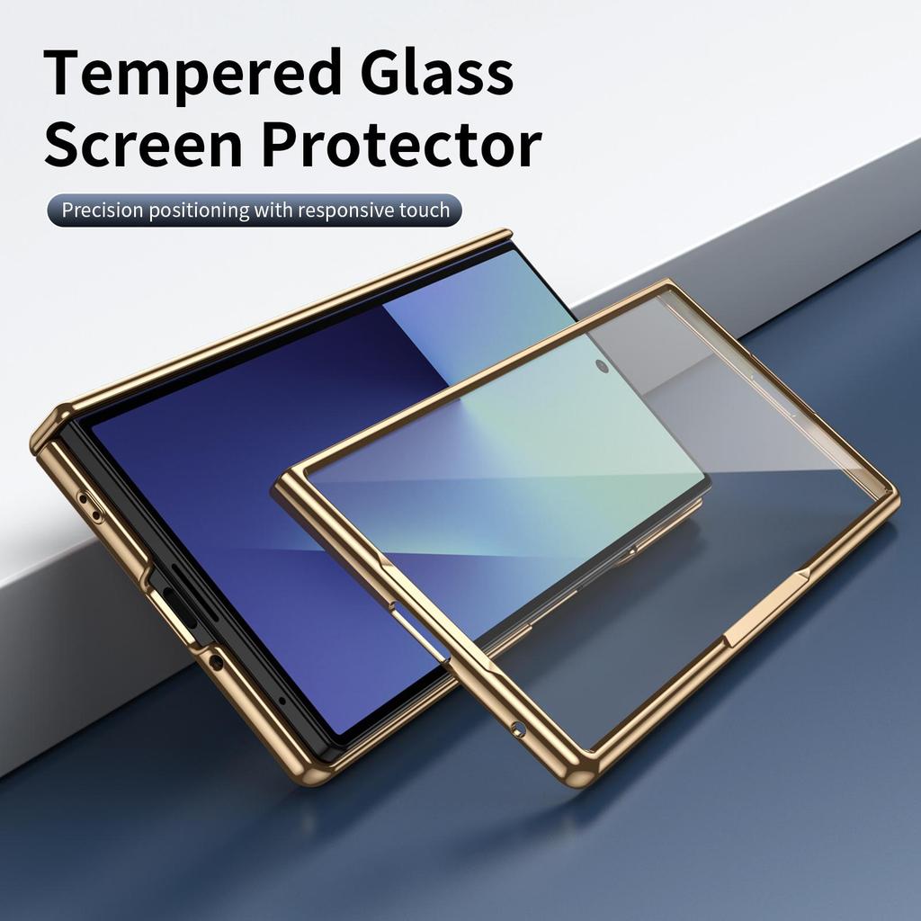 Samsung Z Fold7 Case: Foldable Electroplated Diamond Pattern, Plain Leather, Full Coverage for Fold6/5, Cross-border Compatibility.
