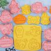8Pcs Halloween Cookie Cutters Set Cartoon Owl Castle Pumpkin Witch Vampire Skull Pressable Cookie Stamp Biscuit Mold Halloween Decoration