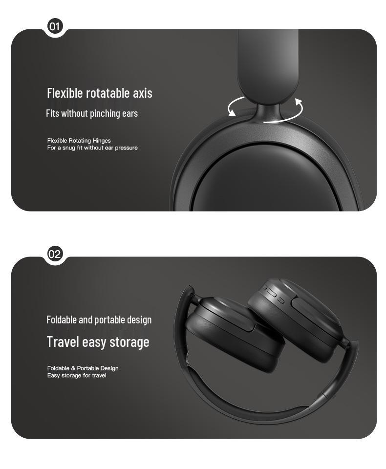 2025 Bluetooth Over-Ear Gaming-Kopfhörer: Kabellos, Geräuschunterdrückend, Starker Bass, Extrem lange Akkulaufzeit, Sporttauglich