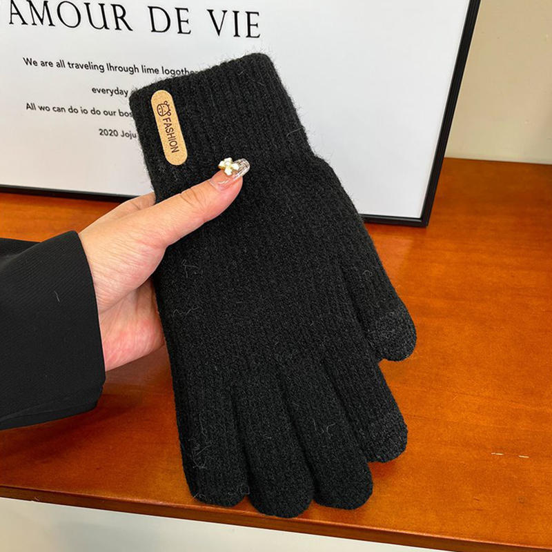 Gloves for Women in Winter, Thickened Cotton for Warmth, Yarn for Cycling in Autumn and Winter, Men and Women for Winter Insulat