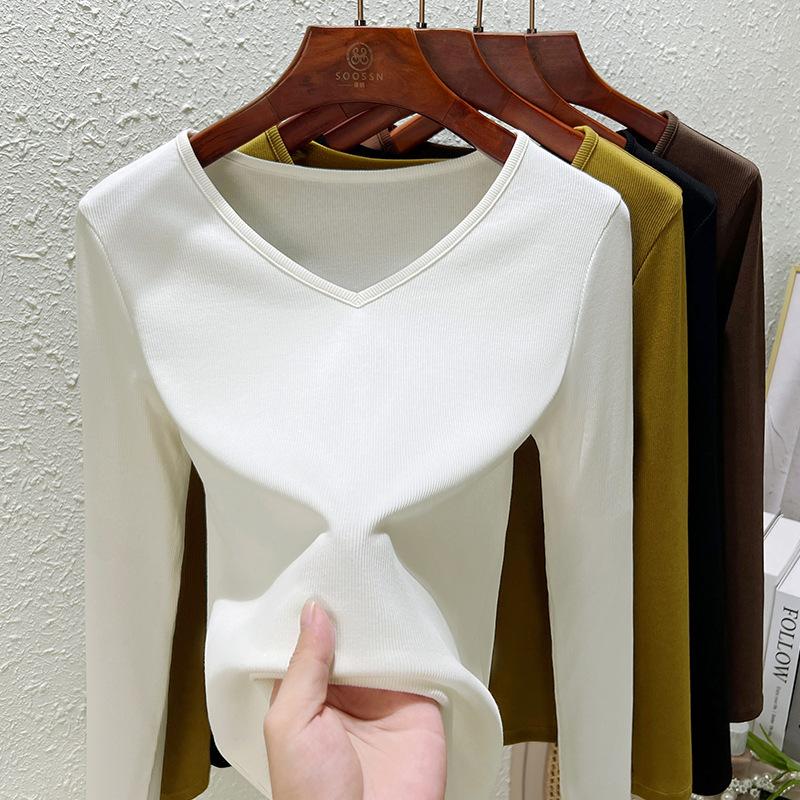 Modal women's summer and autumn new thin solid-color top, soft mask bottoming shirt, women's inside