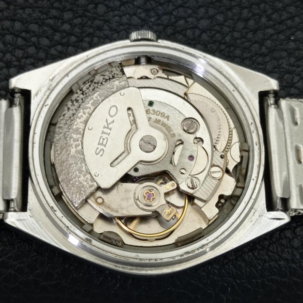 SEIKO 5 AUTOMATIC 6309A JAPAN MENS VINTAGE WHITE COLOR DIAL WATCH a701511-5 R206b-a701511