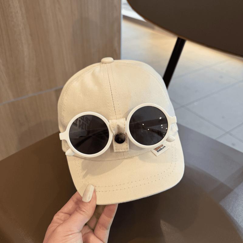 

Versatile Baby Cap With Detachable Sunglasses Fashionable Infant Baseball Cap Kids Sun Hat Summer Children Sunscreen Hat бежевый
