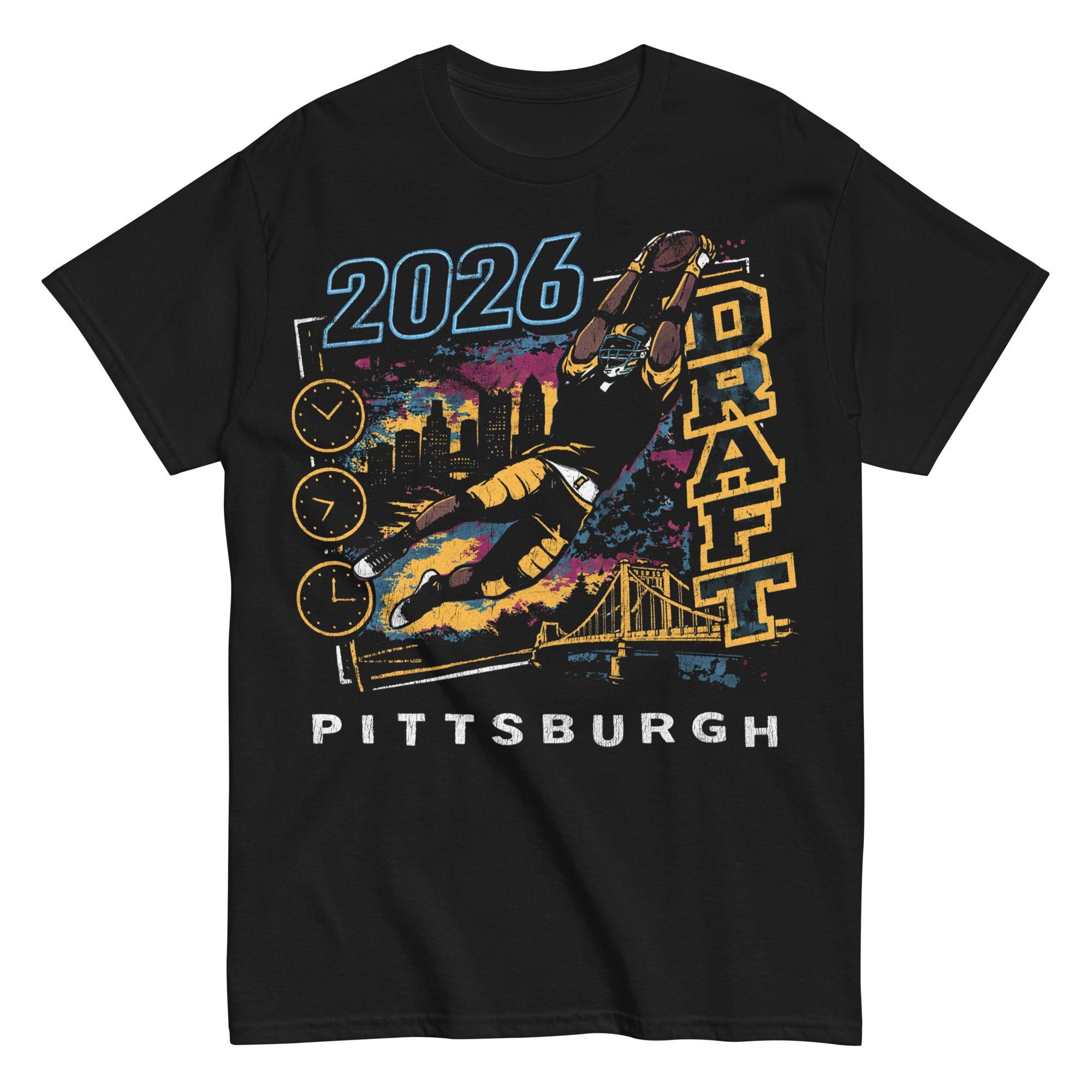 

Pittsburgh Draft 2026 Retro 2026 Summer Unisexs and WOMENs Pure Cotton TShirts Comfortable HighQuality Inspired By Y2K S