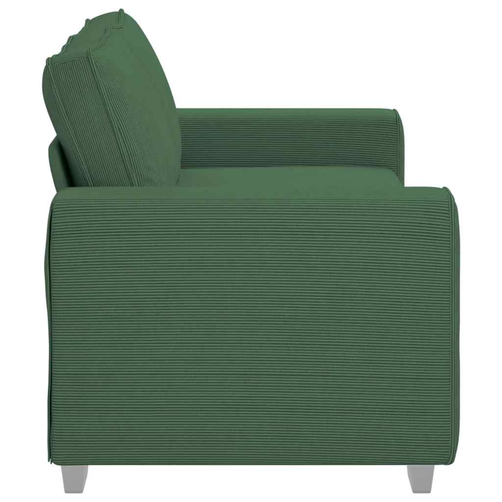 2 Seater Sofa in Dark Green 180 x 77 x 82 cm Cord Fabric