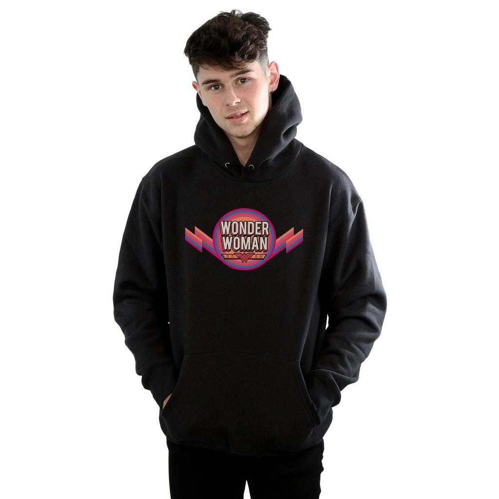 DC Comics Mens Wonder Woman Rainbow Logo Hoodie