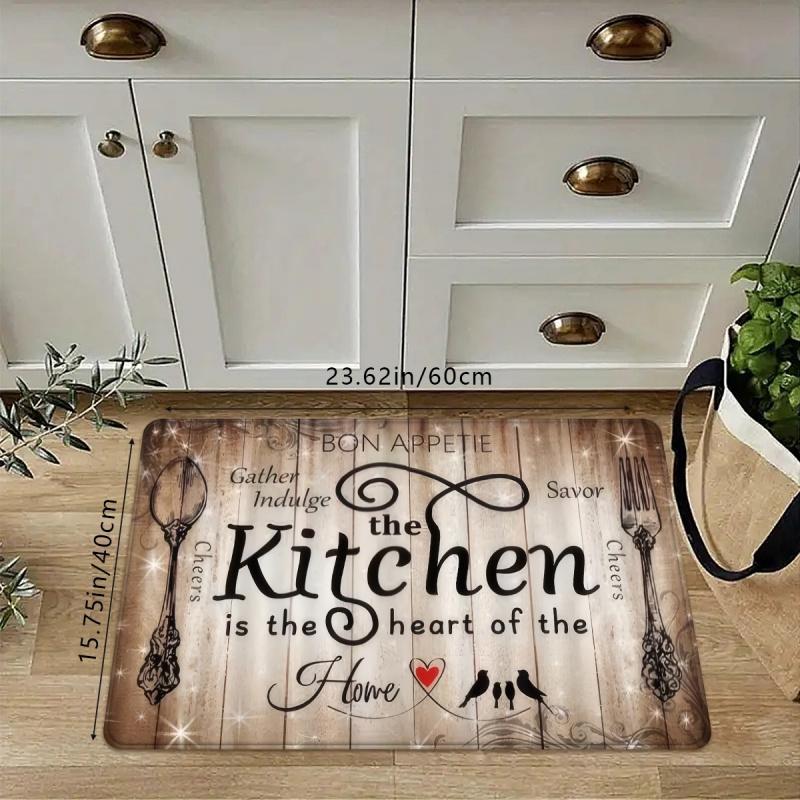 Retro American Style Kitchen Carpet Non-Slip Easy to Clean Rug for Corridor Bedroom Entrance Door Mat Home Decoration