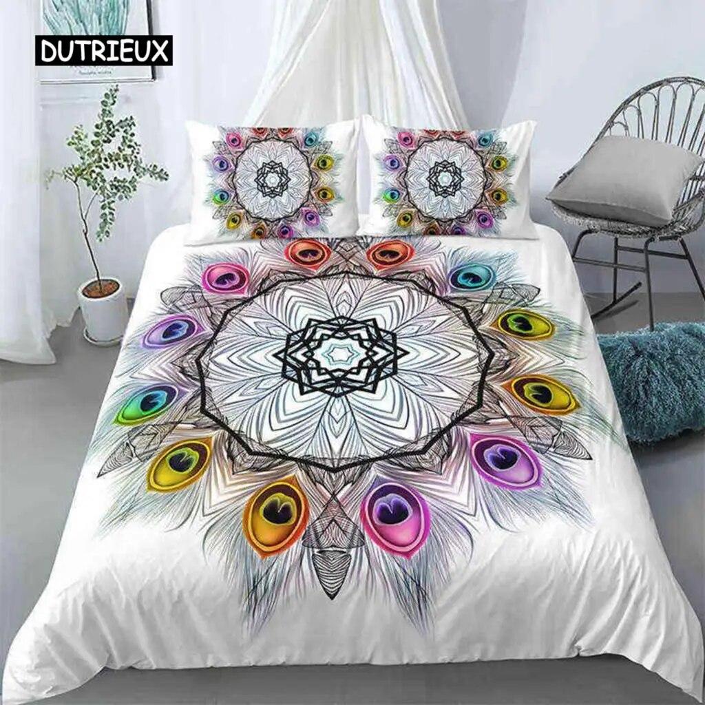Dreamcatcher-Bettbezug-Set, King-Size-Bett, Boho-Traumfänger-Bettwäsche-Set, Mikrofaser, Bohemian-Stil, Bettdeckenbezug für Mädchen und Frauen