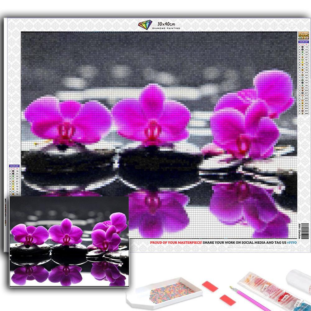5D Diy Diamond Painting Flowers On The Water Embroidery Mosaic Art Picture of Rhinestones Decor Gift