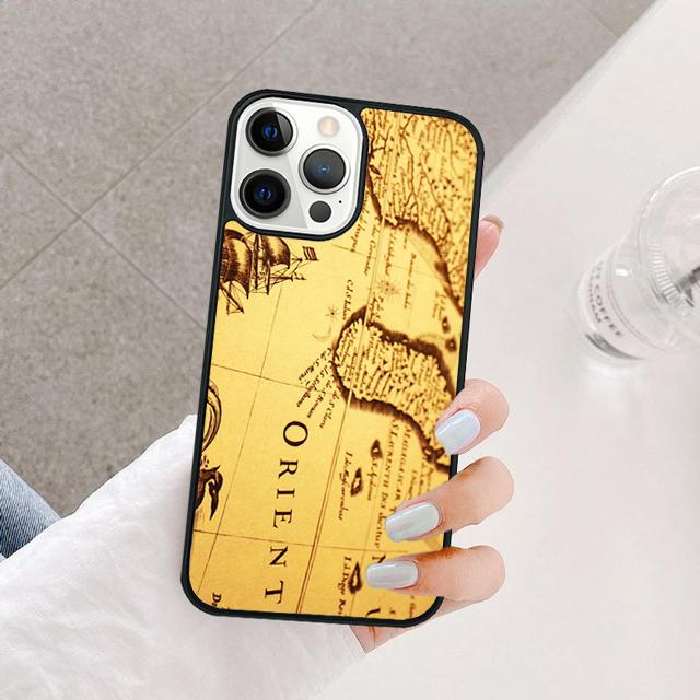 Ancient Sea Ship Map Phone Case Cover For iPhone 17 Air 15 16 14 13 12 Pro Max 11 Pro Max Plus Coque Shell